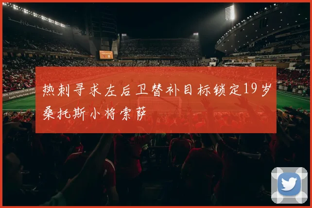热刺寻求左后卫替补目标锁定19岁桑托斯小将索萨